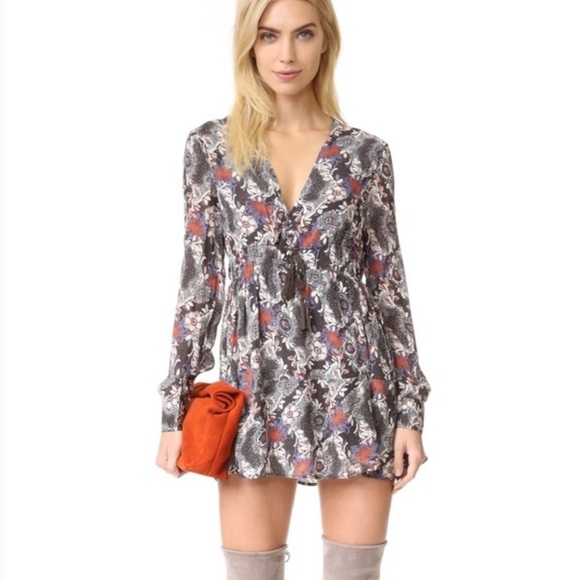 Free People Dresses & Skirts - FREE PEOPLE Women's Stealing Fire Floral Printed Mini Dress Tunic Multicolor M